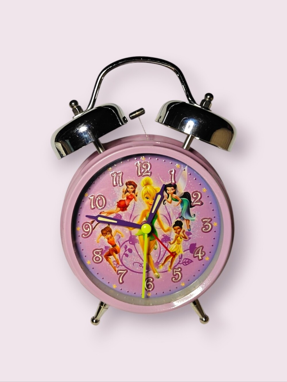 Vintage Disney Fairies Tinker Bell Twin Bell Alarm Clock
